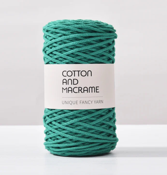 KNOOUS UDE-Fil à tricoter à la main en macramé de coton, sac de fil à crocheter, 130 coton de haute qualité, 3mm, 100% m par rouleau