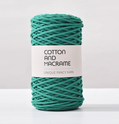 KNOOUS UDE-Fil à tricoter à la main en macramé de coton, sac de fil à crocheter, 130 coton de haute qualité, 3mm, 100% m par rouleau