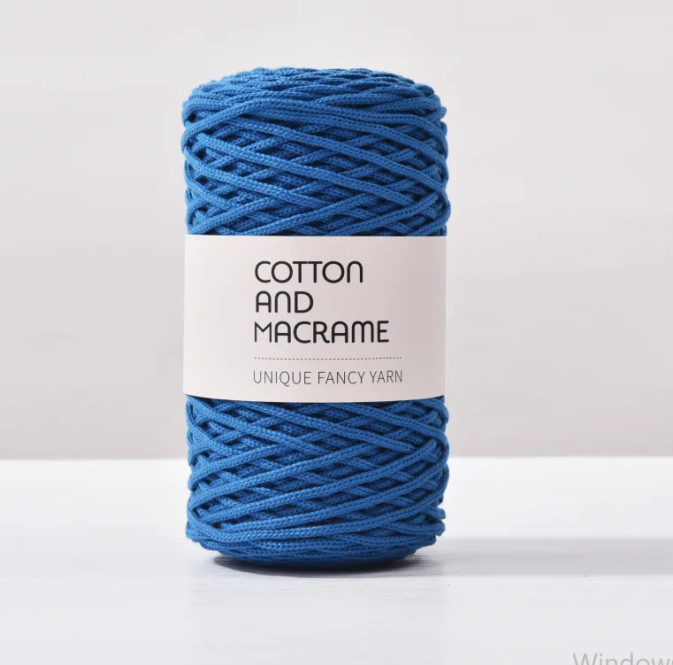 KNOOUS UDE-Fil à tricoter à la main en macramé de coton, sac de fil à crocheter, 130 coton de haute qualité, 3mm, 100% m par rouleau