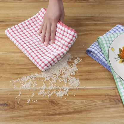 Torchon, chiffons de nettoyage de table, serviettes à carreaux de couleur aléatoire, chiffons absorbants, chiffons de nettoyage de cuisine, outils de nettoyage, réutilisables