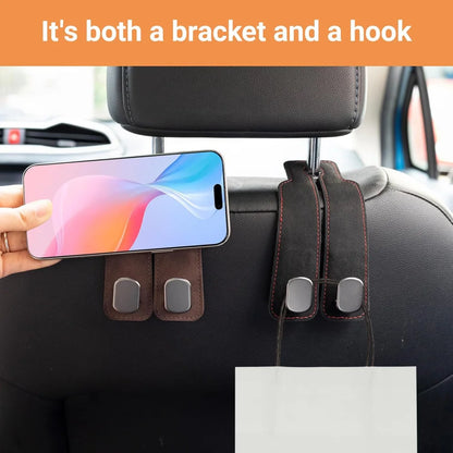 Un crochet pour appui-tête de voiture en cuir artificiel, un organisateur peu encombrant pour sacs à main et sacs de courses, idéal pour les SUV et les mini