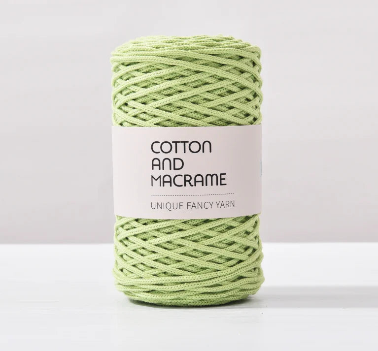 KNOOUS UDE-Fil à tricoter à la main en macramé de coton, sac de fil à crocheter, 130 coton de haute qualité, 3mm, 100% m par rouleau