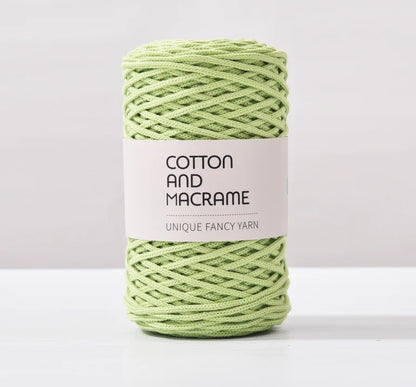 KNOOUS UDE-Fil à tricoter à la main en macramé de coton, sac de fil à crocheter, 130 coton de haute qualité, 3mm, 100% m par rouleau
