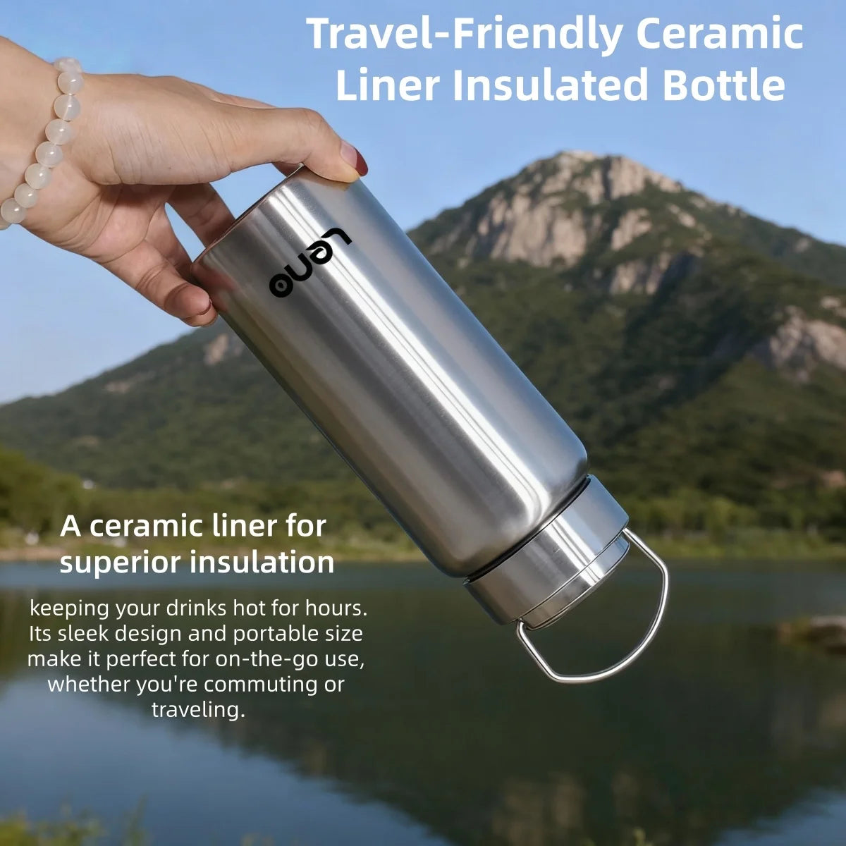Bouteille Thermos à thé avec revêtement en céramique de qualité supérieure, tasse d'eau à Double paroi en acier inoxydable, flacon sous vide, bouteille de voyage, 350-750ml