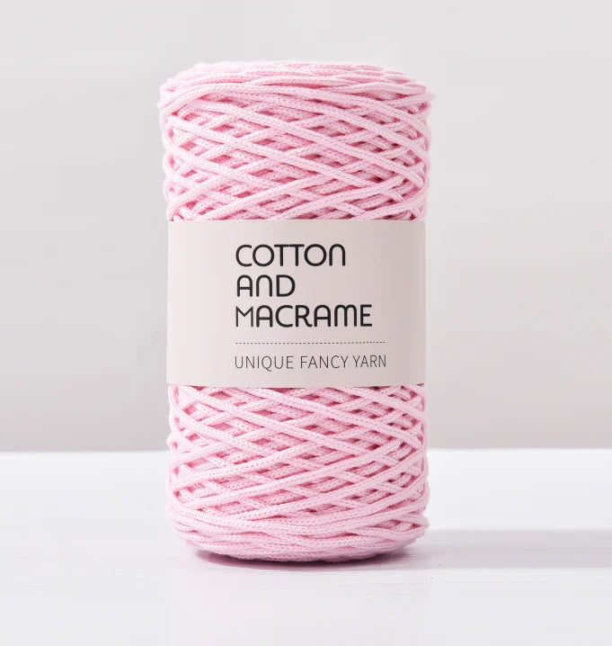 KNOOUS UDE-Fil à tricoter à la main en macramé de coton, sac de fil à crocheter, 130 coton de haute qualité, 3mm, 100% m par rouleau