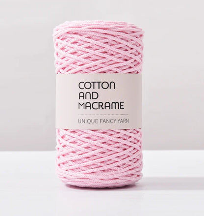 KNOOUS UDE-Fil à tricoter à la main en macramé de coton, sac de fil à crocheter, 130 coton de haute qualité, 3mm, 100% m par rouleau