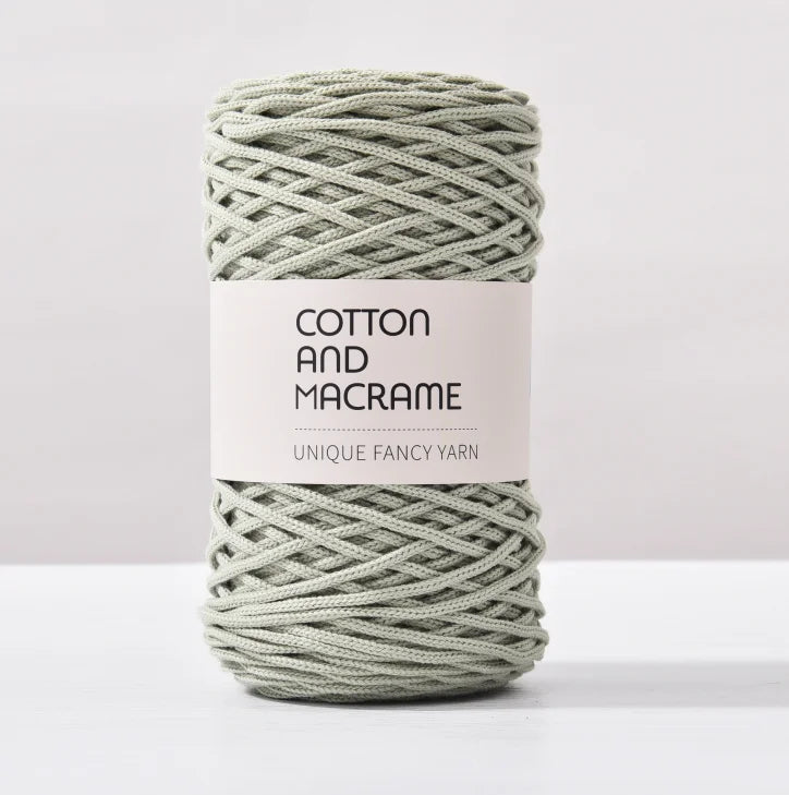 KNOOUS UDE-Fil à tricoter à la main en macramé de coton, sac de fil à crocheter, 130 coton de haute qualité, 3mm, 100% m par rouleau