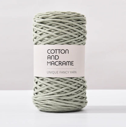 KNOOUS UDE-Fil à tricoter à la main en macramé de coton, sac de fil à crocheter, 130 coton de haute qualité, 3mm, 100% m par rouleau