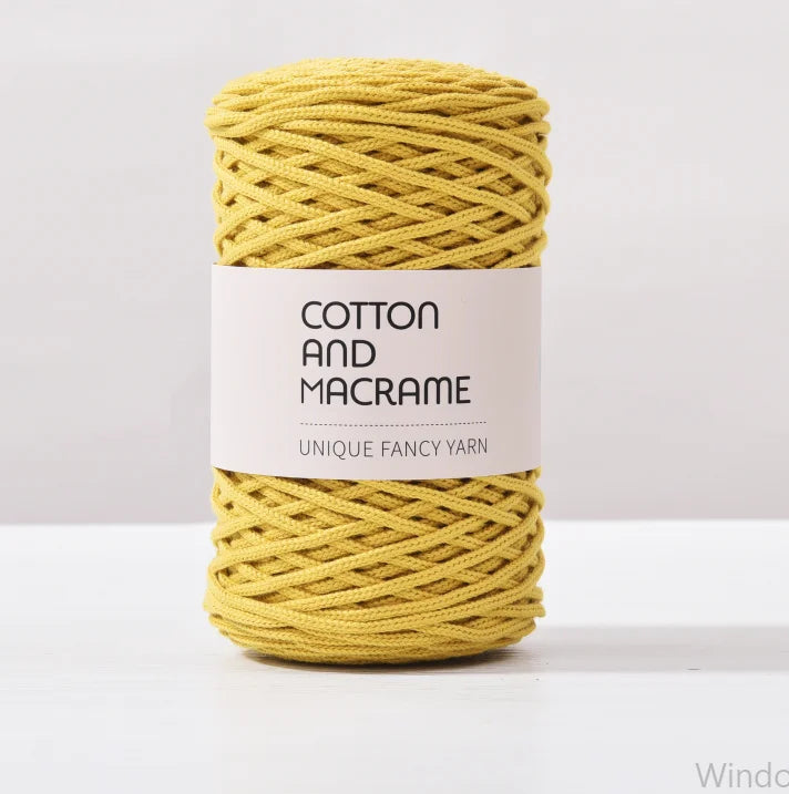 KNOOUS UDE-Fil à tricoter à la main en macramé de coton, sac de fil à crocheter, 130 coton de haute qualité, 3mm, 100% m par rouleau