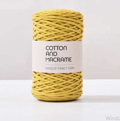 KNOOUS UDE-Fil à tricoter à la main en macramé de coton, sac de fil à crocheter, 130 coton de haute qualité, 3mm, 100% m par rouleau