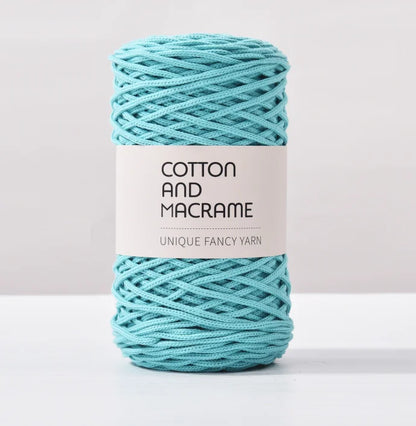 KNOOUS UDE-Fil à tricoter à la main en macramé de coton, sac de fil à crocheter, 130 coton de haute qualité, 3mm, 100% m par rouleau