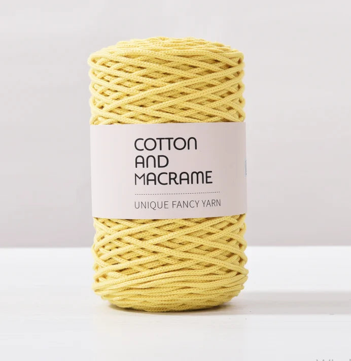 KNOOUS UDE-Fil à tricoter à la main en macramé de coton, sac de fil à crocheter, 130 coton de haute qualité, 3mm, 100% m par rouleau
