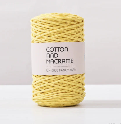 KNOOUS UDE-Fil à tricoter à la main en macramé de coton, sac de fil à crocheter, 130 coton de haute qualité, 3mm, 100% m par rouleau