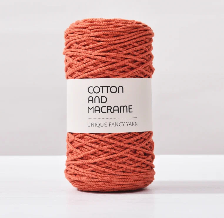 KNOOUS UDE-Fil à tricoter à la main en macramé de coton, sac de fil à crocheter, 130 coton de haute qualité, 3mm, 100% m par rouleau