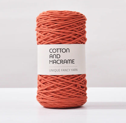 KNOOUS UDE-Fil à tricoter à la main en macramé de coton, sac de fil à crocheter, 130 coton de haute qualité, 3mm, 100% m par rouleau