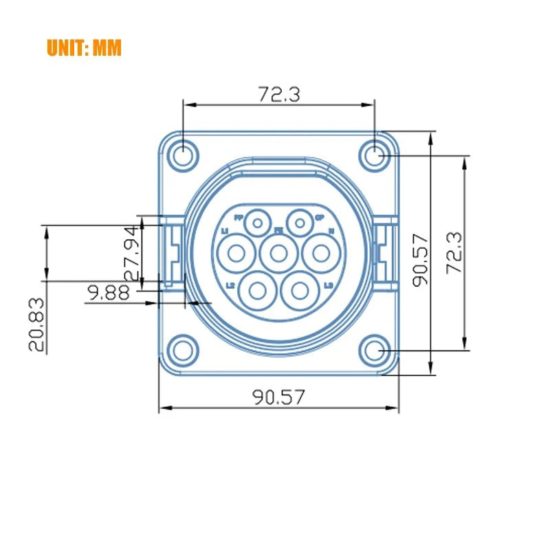 Erobot véhicule électrique voitures charge Evse Type 2 prises d'entrée EV 16A-32A 1P 3 phases pour IEC 62196-2 EV chargeur adaptateur prise