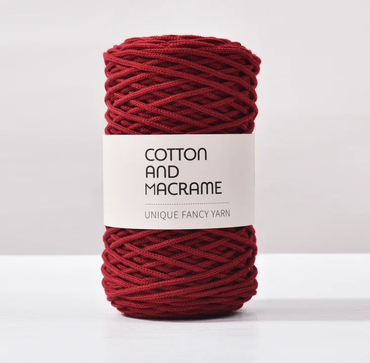 KNOOUS UDE-Fil à tricoter à la main en macramé de coton, sac de fil à crocheter, 130 coton de haute qualité, 3mm, 100% m par rouleau