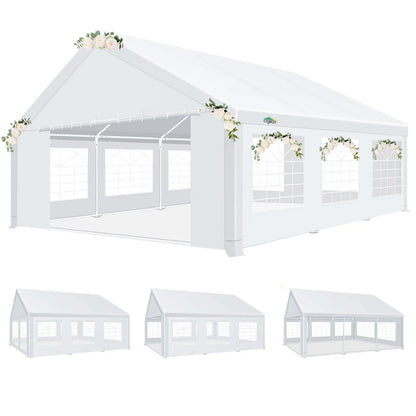 Tente de fête robuste 20x20 pieds pour fêtes, auvent étanche pour mariage et événements, Carpas para Fiestas avec parois latérales amovibles