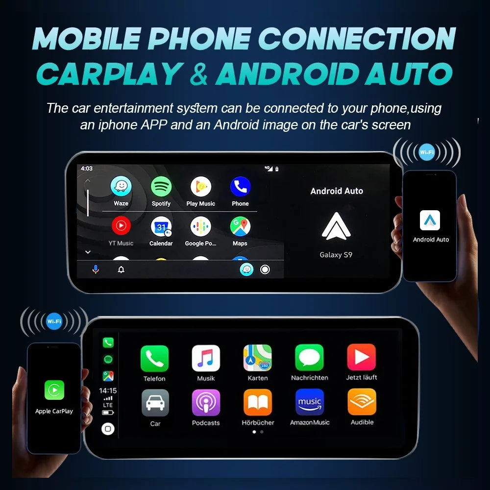 Android 14 sans fil CarPlay pour Mercedes Benz classe C W205 écran Android Auto multimédia Navigation GPS SWC DSP 4G WiFi