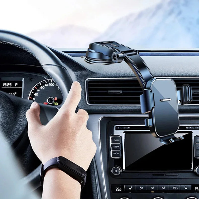 Support universel pour téléphone de voiture - Support de tableau de bord, pare-brise, bureau pour la navigation GPS, support de suspension sécurisé