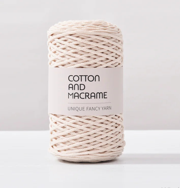 KNOOUS UDE-Fil à tricoter à la main en macramé de coton, sac de fil à crocheter, 130 coton de haute qualité, 3mm, 100% m par rouleau
