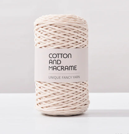KNOOUS UDE-Fil à tricoter à la main en macramé de coton, sac de fil à crocheter, 130 coton de haute qualité, 3mm, 100% m par rouleau