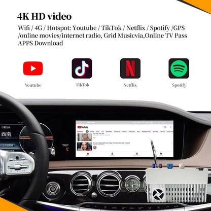 Hualingan pour Mercedes S W222 2014-2019 MBUX Carplay box AI Carplay Youtube 4G Android Auto Carplay écran complet NTG5.5 NTG5.0