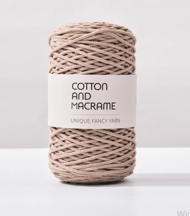 KNOOUS UDE-Fil à tricoter à la main en macramé de coton, sac de fil à crocheter, 130 coton de haute qualité, 3mm, 100% m par rouleau