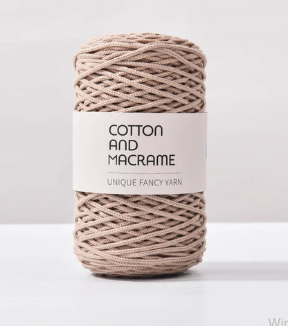 KNOOUS UDE-Fil à tricoter à la main en macramé de coton, sac de fil à crocheter, 130 coton de haute qualité, 3mm, 100% m par rouleau