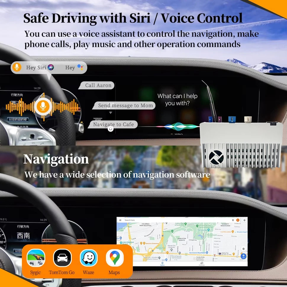 Hualingan pour Mercedes S W222 2014-2019 MBUX Carplay box AI Carplay Youtube 4G Android Auto Carplay écran complet NTG5.5 NTG5.0