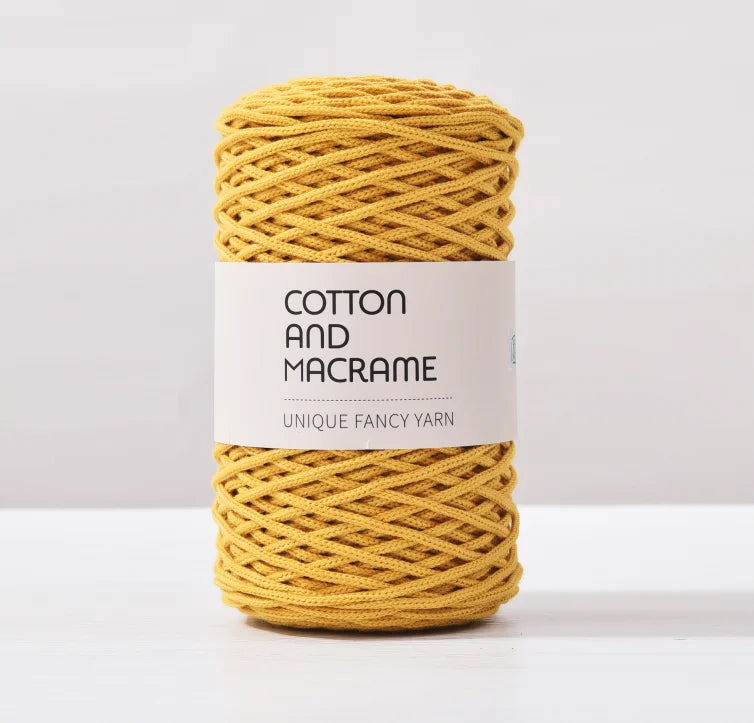 KNOOUS UDE-Fil à tricoter à la main en macramé de coton, sac de fil à crocheter, 130 coton de haute qualité, 3mm, 100% m par rouleau
