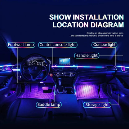 أضواء محيطة LED من الأكريليك 22 في 1 لنيسان ألتيما روج كليو كابتور إكليبس، وبي إم دبليو F30 F31 F10 F11 F07 F18 G30 G38