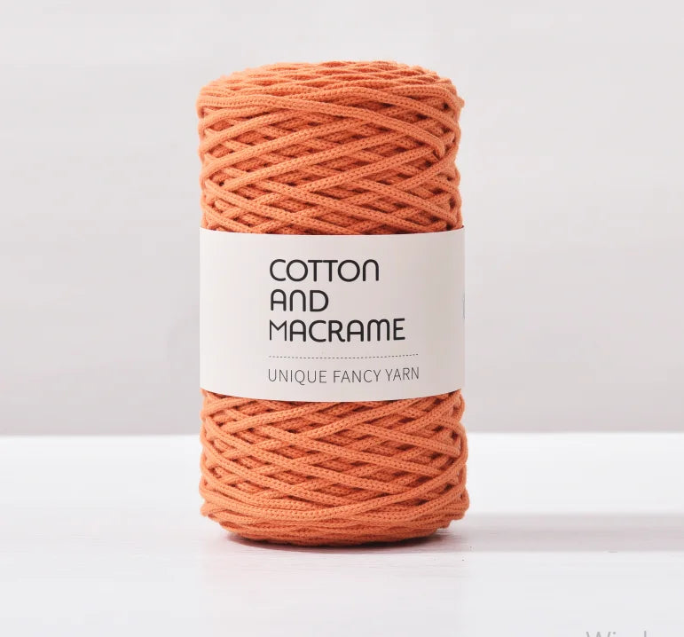 KNOOUS UDE-Fil à tricoter à la main en macramé de coton, sac de fil à crocheter, 130 coton de haute qualité, 3mm, 100% m par rouleau