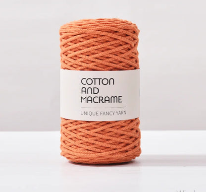 KNOOUS UDE-Fil à tricoter à la main en macramé de coton, sac de fil à crocheter, 130 coton de haute qualité, 3mm, 100% m par rouleau