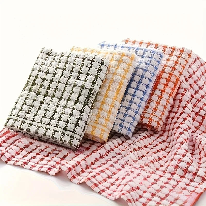 Torchon, chiffons de nettoyage de table, serviettes à carreaux de couleur aléatoire, chiffons absorbants, chiffons de nettoyage de cuisine, outils de nettoyage, réutilisables