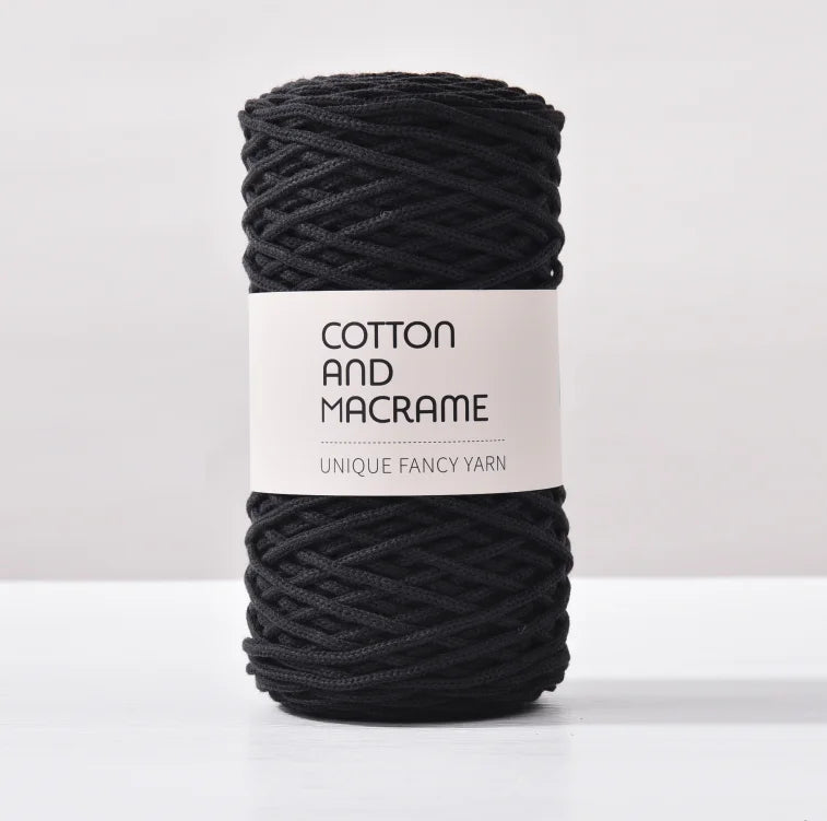 KNOOUS UDE-Fil à tricoter à la main en macramé de coton, sac de fil à crocheter, 130 coton de haute qualité, 3mm, 100% m par rouleau