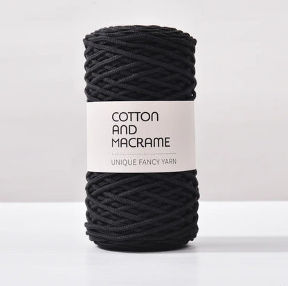 KNOOUS UDE-Fil à tricoter à la main en macramé de coton, sac de fil à crocheter, 130 coton de haute qualité, 3mm, 100% m par rouleau