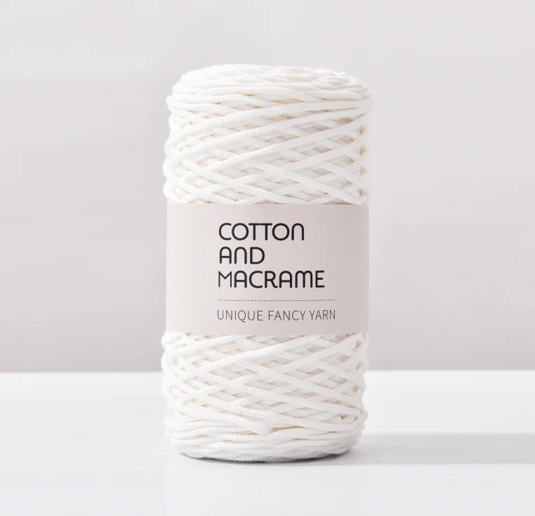 KNOOUS UDE-Fil à tricoter à la main en macramé de coton, sac de fil à crocheter, 130 coton de haute qualité, 3mm, 100% m par rouleau