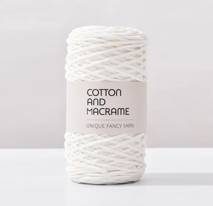 KNOOUS UDE-Fil à tricoter à la main en macramé de coton, sac de fil à crocheter, 130 coton de haute qualité, 3mm, 100% m par rouleau