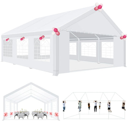 Tente de fête robuste 20x20 pieds pour fêtes, auvent étanche pour mariage et événements, Carpas para Fiestas avec parois latérales amovibles