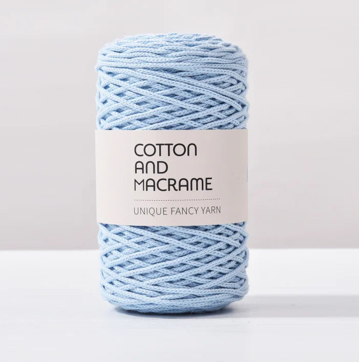 KNOOUS UDE-Fil à tricoter à la main en macramé de coton, sac de fil à crocheter, 130 coton de haute qualité, 3mm, 100% m par rouleau
