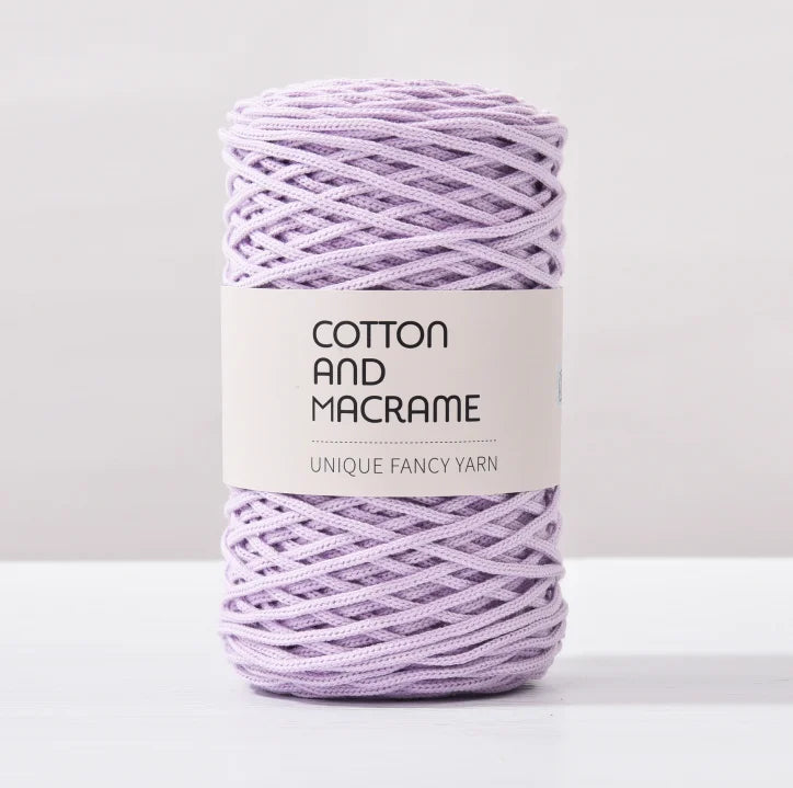 KNOOUS UDE-Fil à tricoter à la main en macramé de coton, sac de fil à crocheter, 130 coton de haute qualité, 3mm, 100% m par rouleau