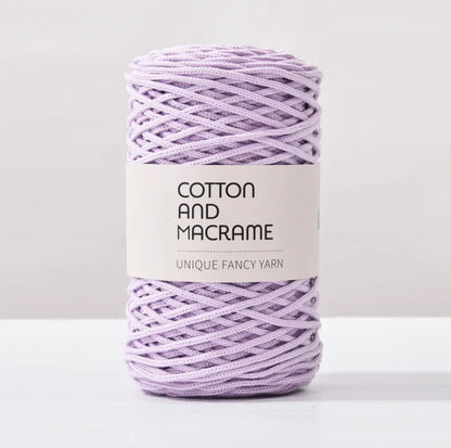 KNOOUS UDE-Fil à tricoter à la main en macramé de coton, sac de fil à crocheter, 130 coton de haute qualité, 3mm, 100% m par rouleau