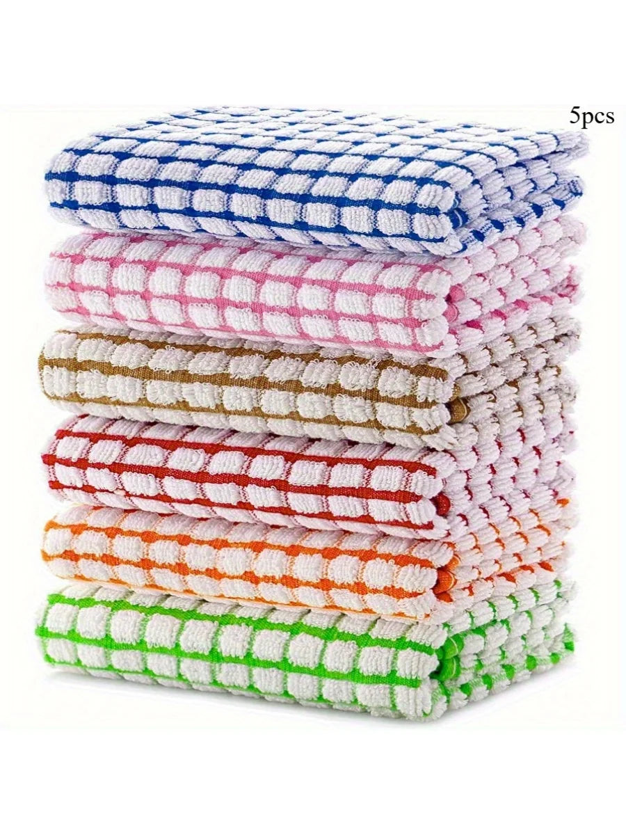 Torchon, chiffons de nettoyage de table, serviettes à carreaux de couleur aléatoire, chiffons absorbants, chiffons de nettoyage de cuisine, outils de nettoyage, réutilisables