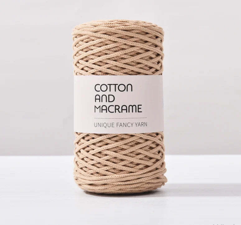 KNOOUS UDE-Fil à tricoter à la main en macramé de coton, sac de fil à crocheter, 130 coton de haute qualité, 3mm, 100% m par rouleau