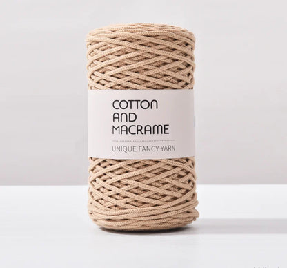 KNOOUS UDE-Fil à tricoter à la main en macramé de coton, sac de fil à crocheter, 130 coton de haute qualité, 3mm, 100% m par rouleau