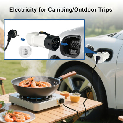 EVqiaoyi – adaptateur de déchargeur Type 2 V2L, prise ue 16A, décharge type2, pour BYD MG 4 Renault Jaecoo 7 Omoda Hyundi ZEEKR