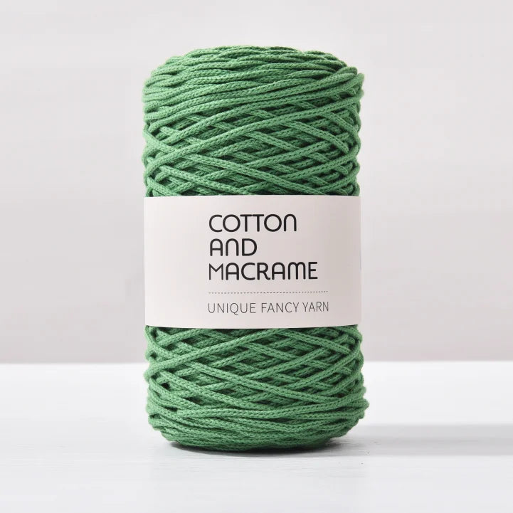 KNOOUS UDE-Fil à tricoter à la main en macramé de coton, sac de fil à crocheter, 130 coton de haute qualité, 3mm, 100% m par rouleau