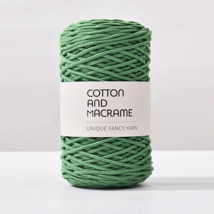 KNOOUS UDE-Fil à tricoter à la main en macramé de coton, sac de fil à crocheter, 130 coton de haute qualité, 3mm, 100% m par rouleau