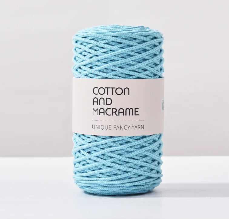 KNOOUS UDE-Fil à tricoter à la main en macramé de coton, sac de fil à crocheter, 130 coton de haute qualité, 3mm, 100% m par rouleau